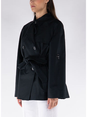 TRENCH CORTO CON GANCI, B999 NERO, small