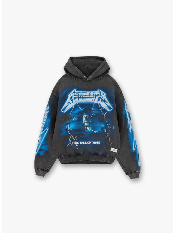 FELPA HOODIE METALLICA RIDE THE LIGHTNING, VINTAGE GREY, medium