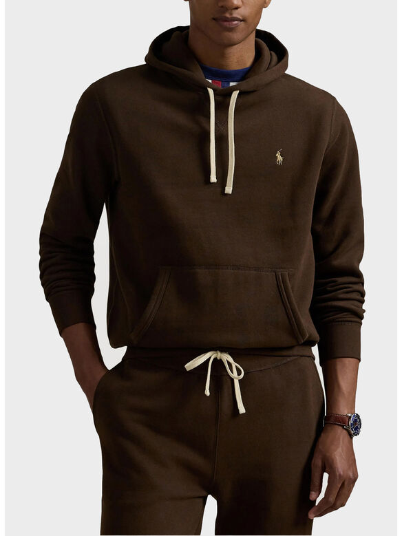 FELPA HOODIE CON LOGO, NUTMEG BROWN, medium