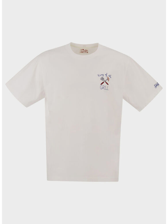 T-SHIRT PORTOFINO, 04334L BBQ KING 01N EMB, medium