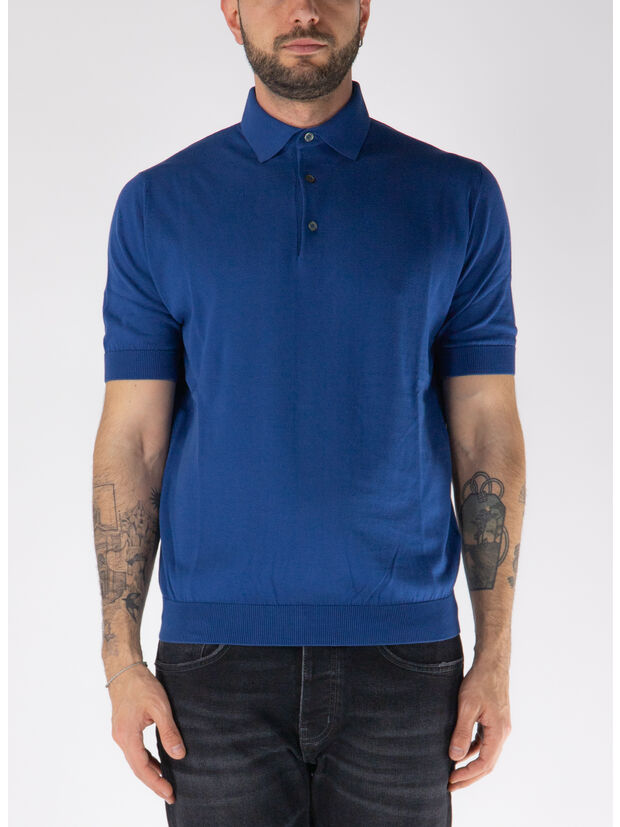 POLO IN MAGLIA A MANICHE CORTE, 850, large