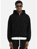 FELPA INITIAL BOXY OVERSIZED ZIP THROUGH, 001 BLACK, thumb
