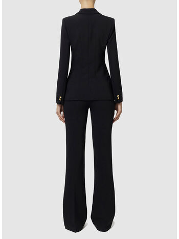 COMPLETO TAILLEUR CON GIACCA SFIANCATA E PANTALONE DRITTO, 110 NERO, small