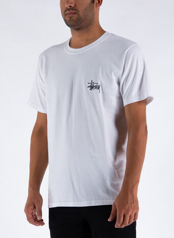 T-SHIRT BASIC STUSSY, WHITE, small