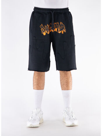 SHORTS RIPPED FLAME, NERO, small