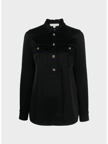 CAMICIA A RASO, 001 BLACK, small