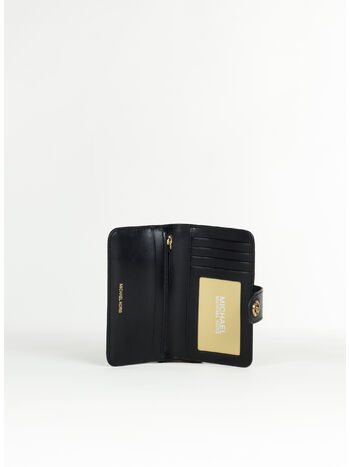PORTAFOGLIO IN PELLE CON LOGO, 001 BLACK, small
