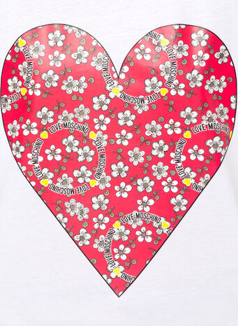 T-SHIRT IN JERSEY FLOWERY HEART, A00, small