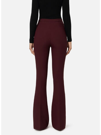 PANTALONE PALAZZO IN CRÊPE STRETCH CON MORSETTO, , small