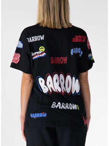 T-SHIRT FAKE PATCH UNISEX, 110 NERO/BLACK, small