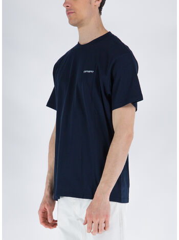 T-SHIRT SCRIPT EMBROIDERY, 1FNXX ATOM BLUE/WHITE, small