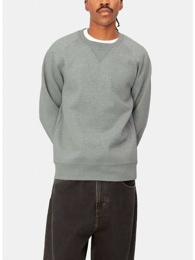 FELPA GIROCOLLO CHASE, 00MXX GREY HEATHER/GOLD, large