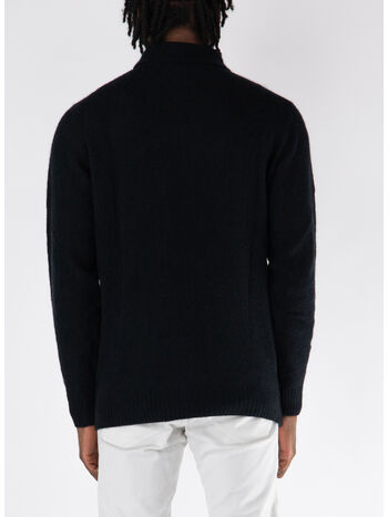 MAGLIONE CON COLLO A POLO, 990 NERO, small