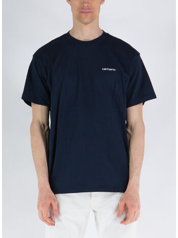 T-SHIRT SCRIPT EMBROIDERY, 1FNXX ATOM BLUE/WHITE, small
