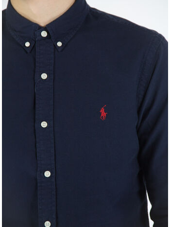 CAMICIA OXFORD A MANICHE LUNGHE, RL NAVY, small