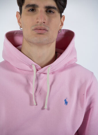 FELPA CON CAPPUCCIO FLEECE, 033CARMELPINK, small