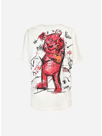 T-SHIRT DIABLO BEAR DOODLE, IVORY, small