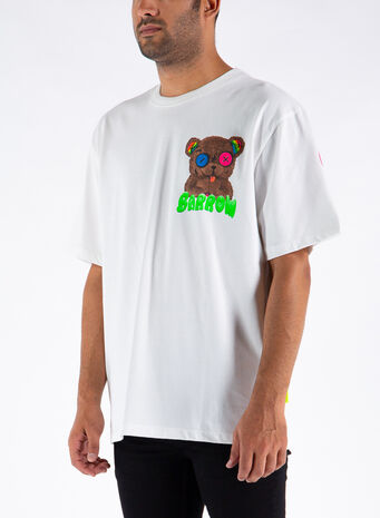 T-SHIRT STAMPA BEAR MULTICOLOR, OFFWHITE, small