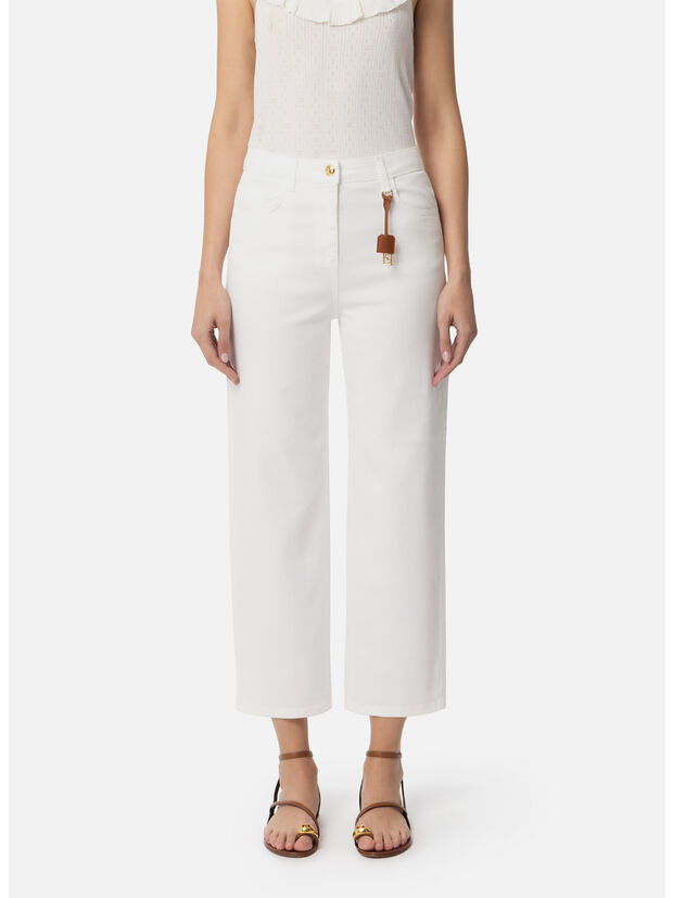 JEANS CON CHARM LOGATO, 360 AVORIO, large