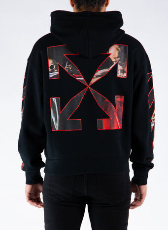 FELPA CARAVAGGIO OVER HOODIE, 1025BLACKRED, small