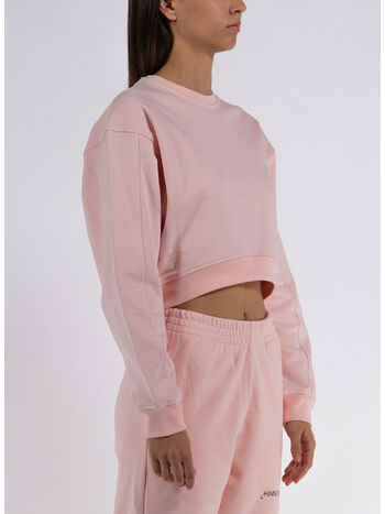 FELPA CROP GIROCOLLO, ROSA, small
