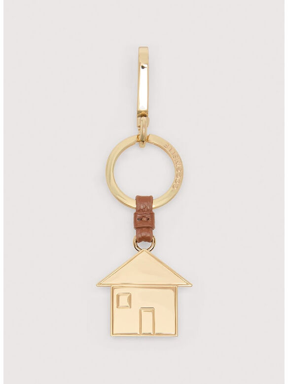 PORTACHIAVI BASIC METAL LIGHT GOLD HOUSE, W11 COGNAC, medium
