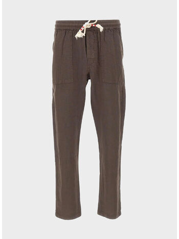 PANTALONE CALAIS, 00920L LINEN 18H DARK BROWN, small