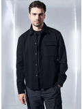 CAMICIA OVERSHIRT PIQUET, NERO, thumb