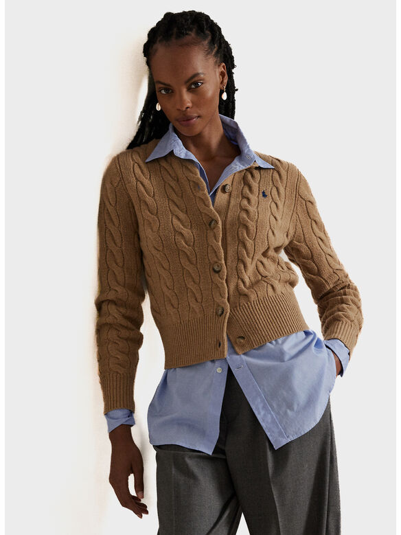 CARDIGAN INTRECCIATO, COLLECTION CAMEL, medium