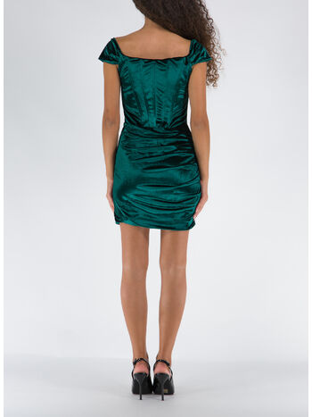 ABITO A TUBINO IN RASO, 0369 GREEN, small