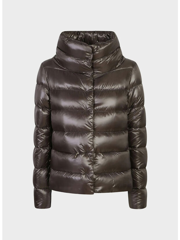 PIUMINO CON COLLO A IMBUTO, 8800 FONDENTE, large