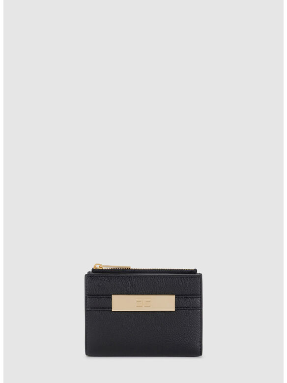 PORTAFOGLIO CON PLACCA LOGO, 110 NERO, medium
