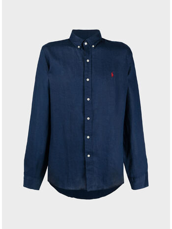 CAMICIA IN LINO, NEWPORT NAVY, small