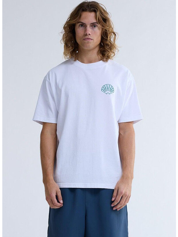 T-SHIRT LOGO, WHITE/SEA GREEN, large