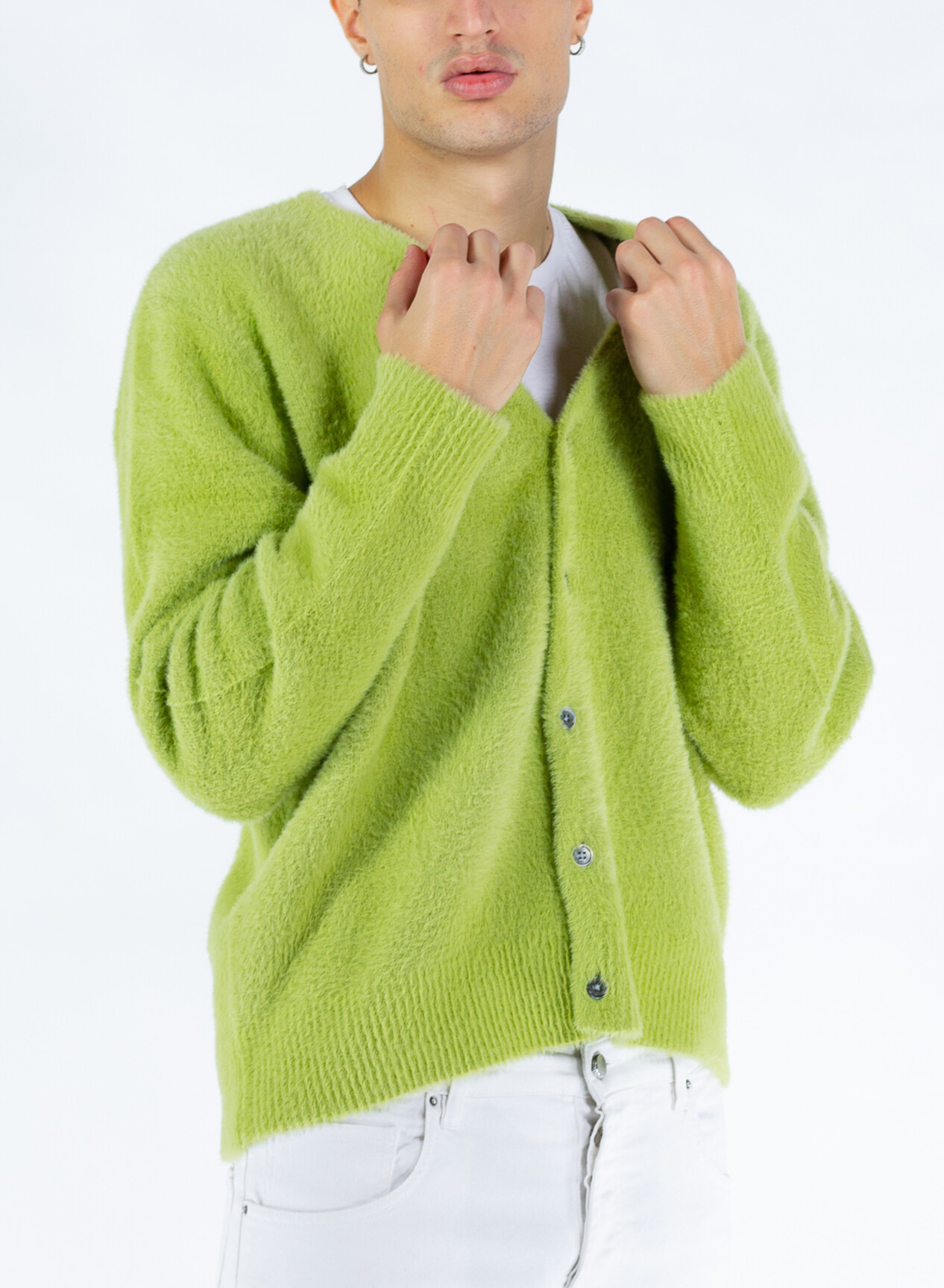 STUSSY CARDIGAN SHAGGY Green, Lime | Selecteur