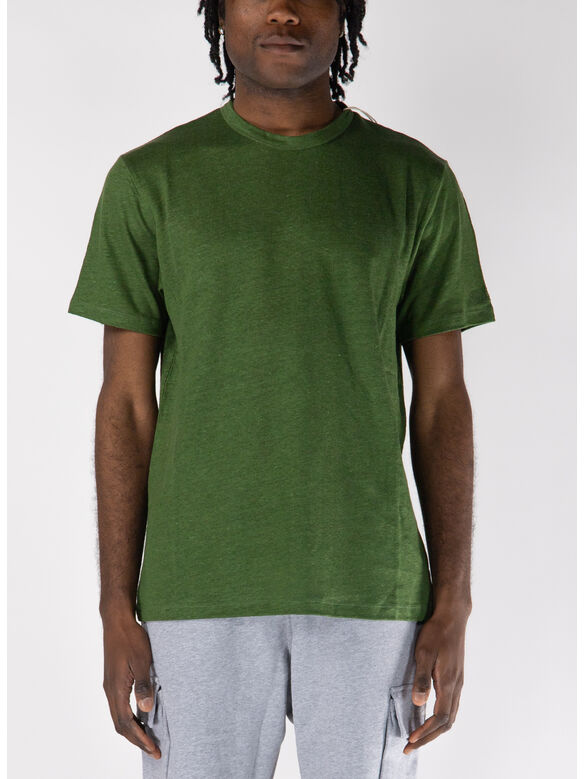 T-SHIRT A MANICA CORTA ECSTASEA IN JERSEY LINO, 00019H 52 MILITARY, medium