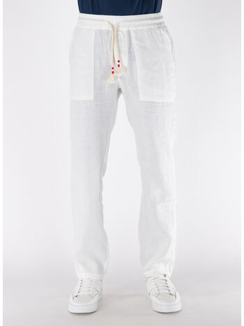 PANTALONE CALAIS LINEN, 01896H 01 WHITE, small