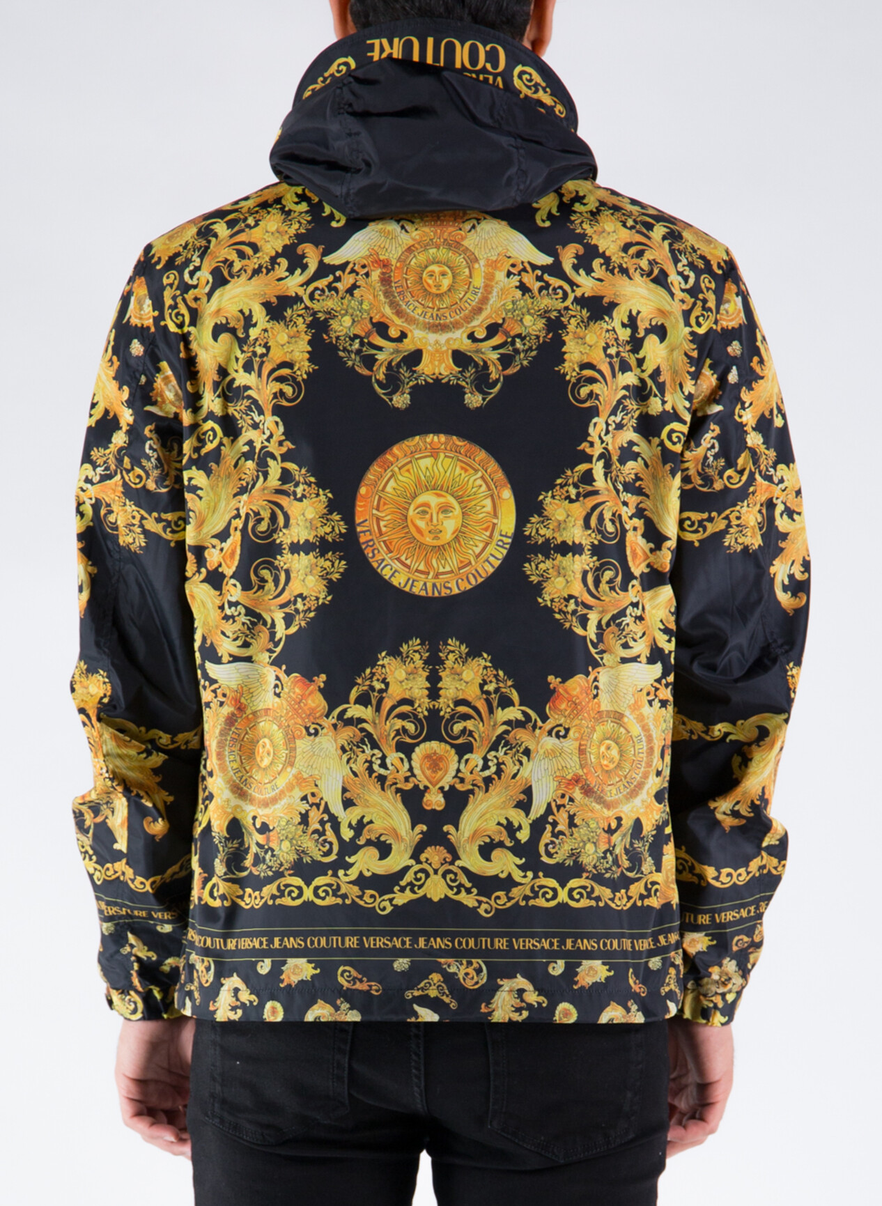 VERSACE JEANS COUTURE GIUBBOTTO PRINT BAROQUE Giallo, Nero Uomo | Selecteur
