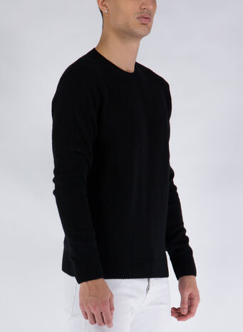 MAGLIONE CLASSIC MERINO, DEEPBLACK, small