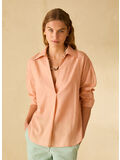 BLUSA IN VOILE DI COTONE, 001 SALMONE, thumb