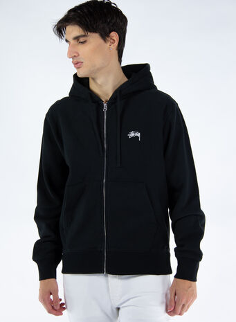 FELPA STOCK LOGO ZIP, BLACK, small