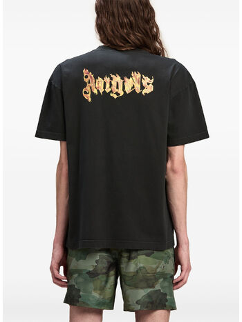 T-SHIRT BURNING LOGO, 1076 BLACK/GOLD, small