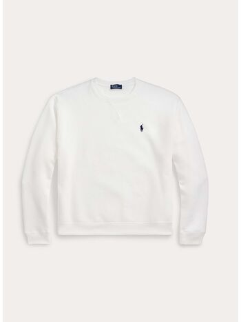 FELPA GIROCOLLO CON PONY RICAMATO, WHITE, small