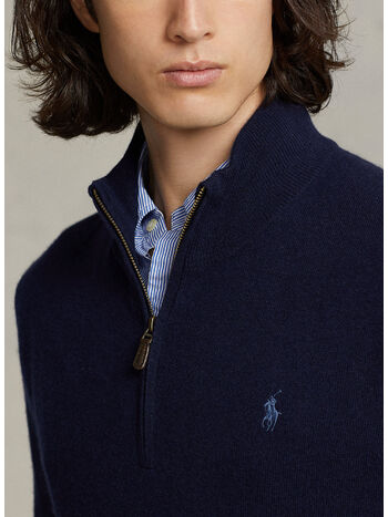 PULLOVER MEZZA ZIP, HUNTER NAVY, small