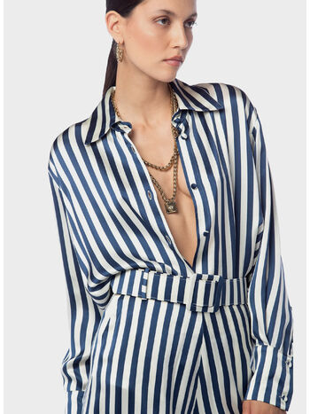 CAMICIA LE GALION, 1318 -CREAM/DEEP BLU, small