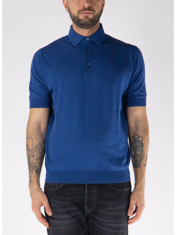 POLO IN MAGLIA A MANICHE CORTE, 850, medium