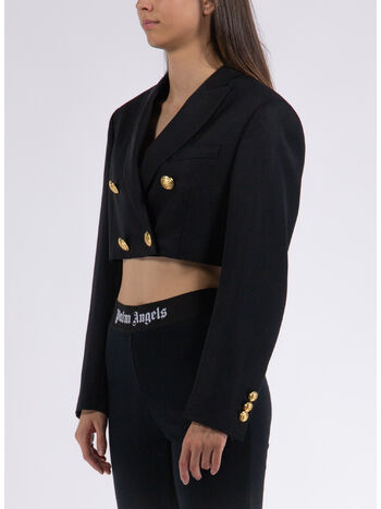 GIACCA CROPPED BOYFRIEND BLAZER, 1076 BLACK GOLD, small
