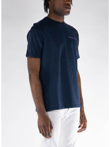 T-SHIRT CON LOGO, NAVY/VIOLA, small