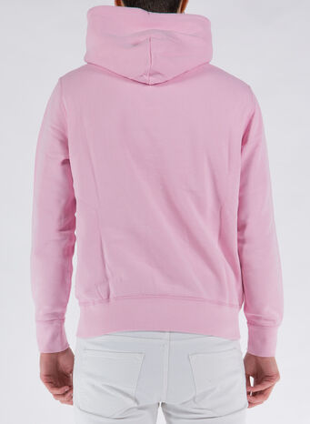 FELPA CON CAPPUCCIO FLEECE, 033CARMELPINK, small