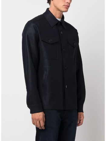 GIACCA CAMICIA PRESSED, 358 NAVY BLUE, small
